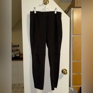 Black faux suede pants